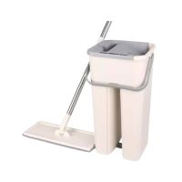 Easy Shop Flat Mop Fiber Bucket With Reusable Mop