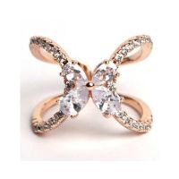 KhawajasKreation Adjustable Butterfly Ring For Women Rose Gold