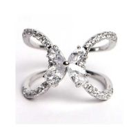 KhawajasKreation Adjustable Butterfly Ring For Women Silver