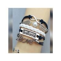 Scenic Accessories Braided Leather Love Note Adjustable Bracelet (SAB-008)