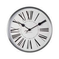 Premier Home Baillie Chrome Wall Clock White (2201017)