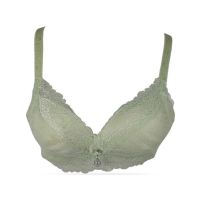 Purple Bag Fancy Lace Soft Double Padded Wireless Bra Light Green (0012)