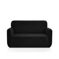 Rainbow Linen Sofa Cover Black (6 Seater)