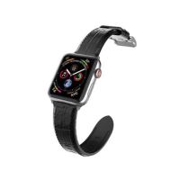 Raptic Leather Strap For Apple Watch 44/42 mm Black Crocodile