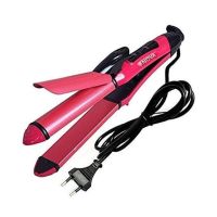 Sasti Market Nova Professional 2 In 1 Hair Straightener And Curler Pink