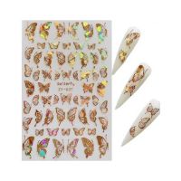 Scenic Accessories Holographic Butterfly Nail Stickers - 1 Sheet