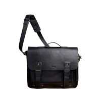 Snug Austin 2.0 Double Studs Leather Laptop Bag Black