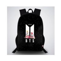 Traverse BTS Printed School Bag For Unisex Black (T343TWH)