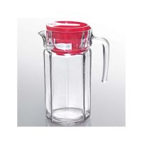 ZS Store Glass Jug With Red Lid Pack Of 2