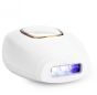 iShopping - 990000 Flash Professional Permanent IPL epilator Laser Hair Removal Electric Women Painless Threading Hair Remover Machine with Sunglasses and Razor - White