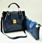 Kings Leather Handbag With Pouch Blue (0252)