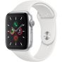 iShopping - Apple Watch Series 5 44mm Silver Aluminum Case with White Sport Band - GPS (MWVD2LL/A)