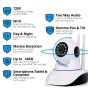 Muzamil Store Dual Antenna 1080P WiFi IP Camera White (V380)