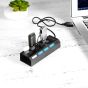 Karachi Shop 2.0 USB Hub 4 Port With Button Black