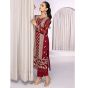 Azure Sangria Chiffon Festive Unstitched 2 Piece Suit Red (SGAZK175)