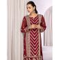 Azure Sangria Chiffon Festive Unstitched 2 Piece Suit Red (SGAZK175)