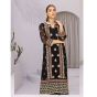 iShopping - Azure Floral Fiesta Chiffon Festive Unstitched 2 Piece Suit Black (FFAZK170)