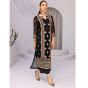 iShopping - Azure Floral Fiesta Chiffon Festive Unstitched 2 Piece Suit Black (FFAZK170)