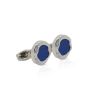 iShopping - Cufflers Vintage Cufflinks Silver and Blue 1032 | Free Gift Box