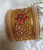 Jewel Art Indian Kara Cuff Style With Lock