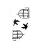 M.Mart Black Bird Cage Temporary Tattoo Sticker