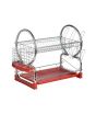 iShopping - Premier Home 2 Tier Dish Drainer With Red Plastic Tray (509586)