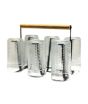 iShopping - Easy Shop Iron Glass Stand with Wooden Handle