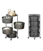 iShopping - Easy Shop 4 & 5 Layer Black Round Food Storage Basket