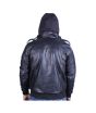 Toor Traders Biker Leather Jacket With Removable Hood For Men