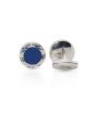 iShopping - Cufflers Vintage Cufflinks Silver and Blue 1032 | Free Gift Box