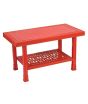 Boss Full Plastic Double Shelf Baby Rattan Table Red (BP-328-RED)