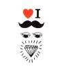 iShopping - Ferozi Traders I Love Mustache Body Tattoo Sticker