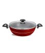 iShopping - King Bazar Two Side Handles Non Stick Wok With Glass Lid Red 30 cm