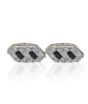 iShopping - Cufflers Modern Silver Rectangle Cufflinks - (CU-3007)