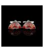 iShopping - Cufflers Designer Black Fan Sector Crystal Cufflinks - (3014-A)