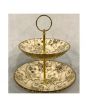 iShopping - Easy Shop 2 Tier Cake Stand Printed Golden