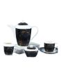 iShopping - Easy Shop Marble Print Ceramic Tea Set - Black 15 Pieces