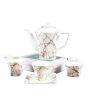 iShopping - Easy Shop Marble Print Ceramic Tea Set - White 15 Pieces