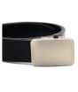 iShopping - Evenodd Silver Buckle Pure Leather Belt For Men Black (MAB19032)