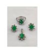 Gilgit Bazaar Emerald Stone Silver Set (24)