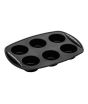 iShopping - Premier Home Silicone Muffin Mould Black - 6 Cup (805195)