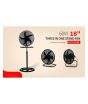 Decakila 18" 3in1 Stand Fan Black (KEFC008B)