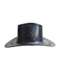 King Hat & Caps PU Cowboy Leather Hat Cap Blue