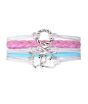 iShopping - Scenic Accessories Blue & Pink Braided Love Charm Bracelet (SAB-009)