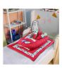 iShopping - Maguari Crown Pattern Baby Bed Set 6 Pcs Maroon (0583)