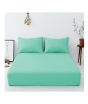 iShopping - Maguari Luxury Cotton Fitted Single Bed Sheet With Pillow Cover Green