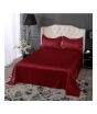 iShopping - Maguari Satin Soft Silk Shine Single Bed Sheet Maroon (0320)