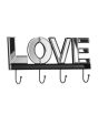 iShopping - Premier Home 4 Hook Love Mirrored Wall Hanger (509805)