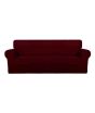 Rainbow Linen Jersey Sofa Cover 3 Seater Red