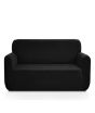 iShopping - Rainbow Linen Sofa Cover Black (6 Seater)